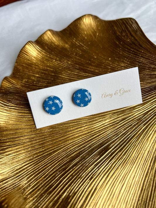 Blue & White Star | Studs