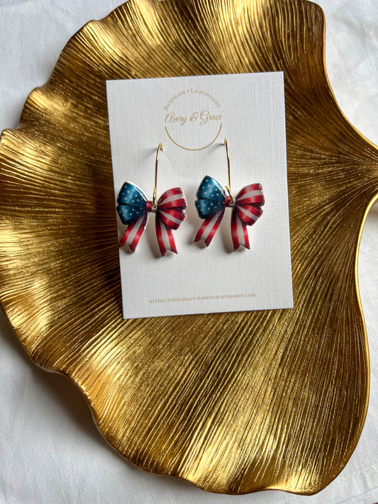 American Flag Bow | Dangles