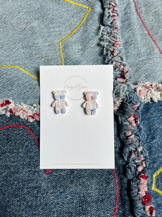 Plaid Bear | Studs