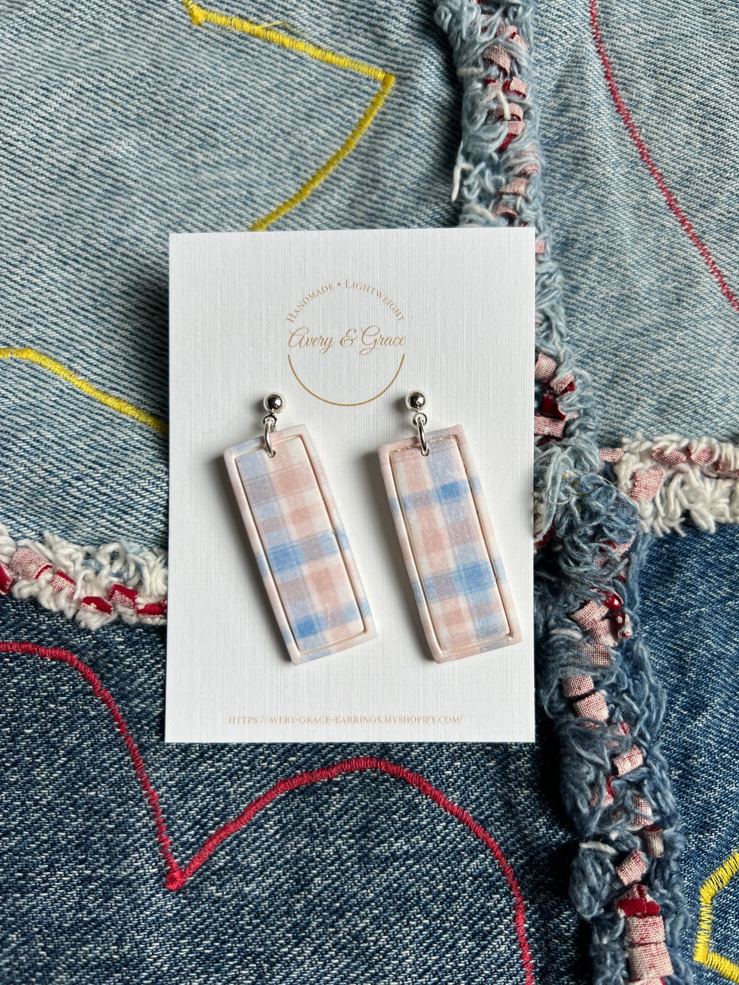 Plaid Rectangle | Dangles